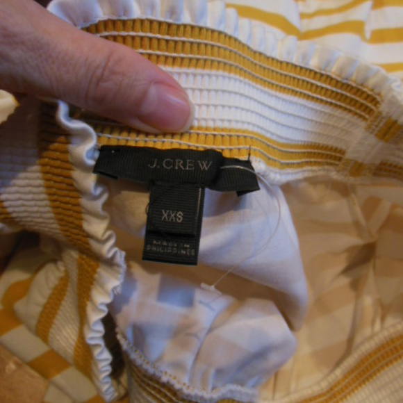 J CREW XXS Yellow Stripe Off-The-Shoulder Top - Picture 2 of 6